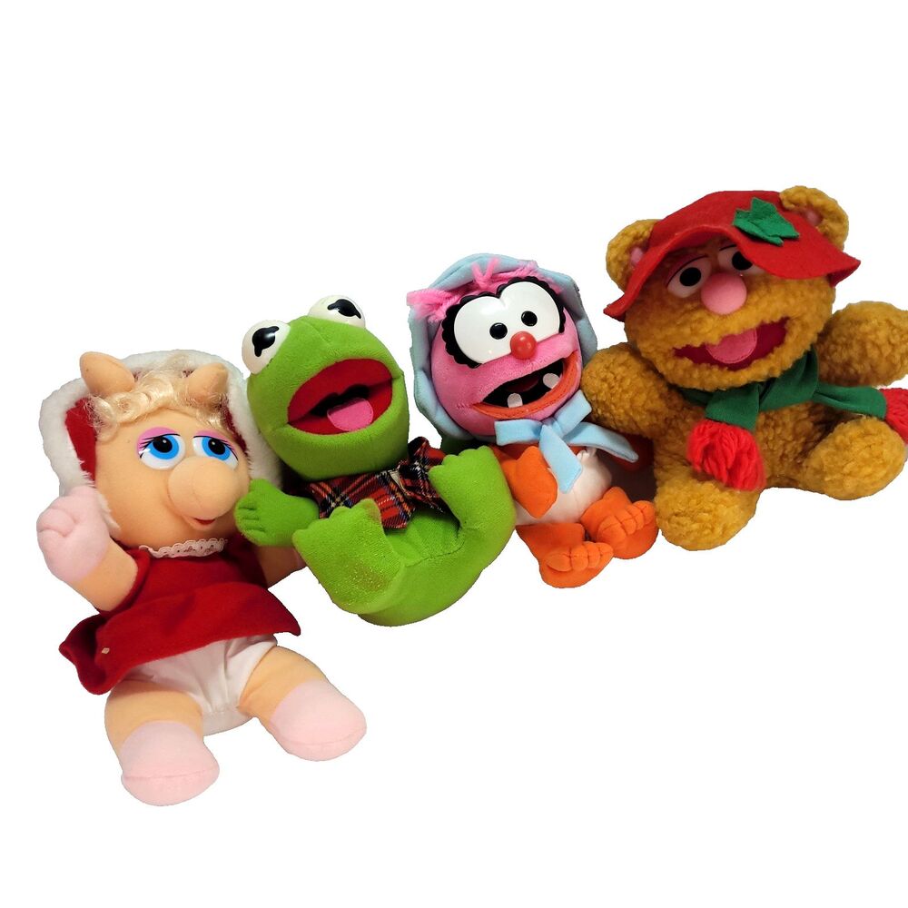Muppet Babies Jim Henson Plush Lot Vtg Holiday‎ 6"-10" Kermit Piggy Animal Fozzy